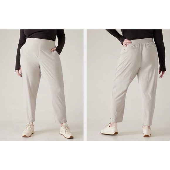 Athleisure Workout Casual Athleta Abalone Grey Brooklyn Ankle Pant, Women's 4 - Picture 6 of 9